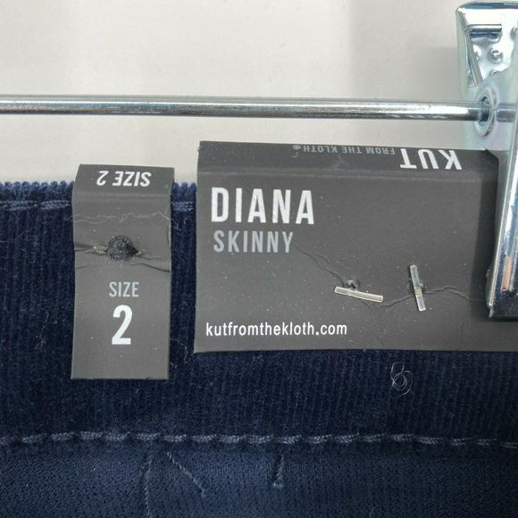 NEW Kut from the Kloth Diana Skinny Corduroy Pants Size 2 Mid Rise Stretch Navy - Picture 6 of 12